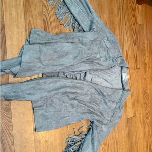 Oh Gray Fringe Women's Blazer